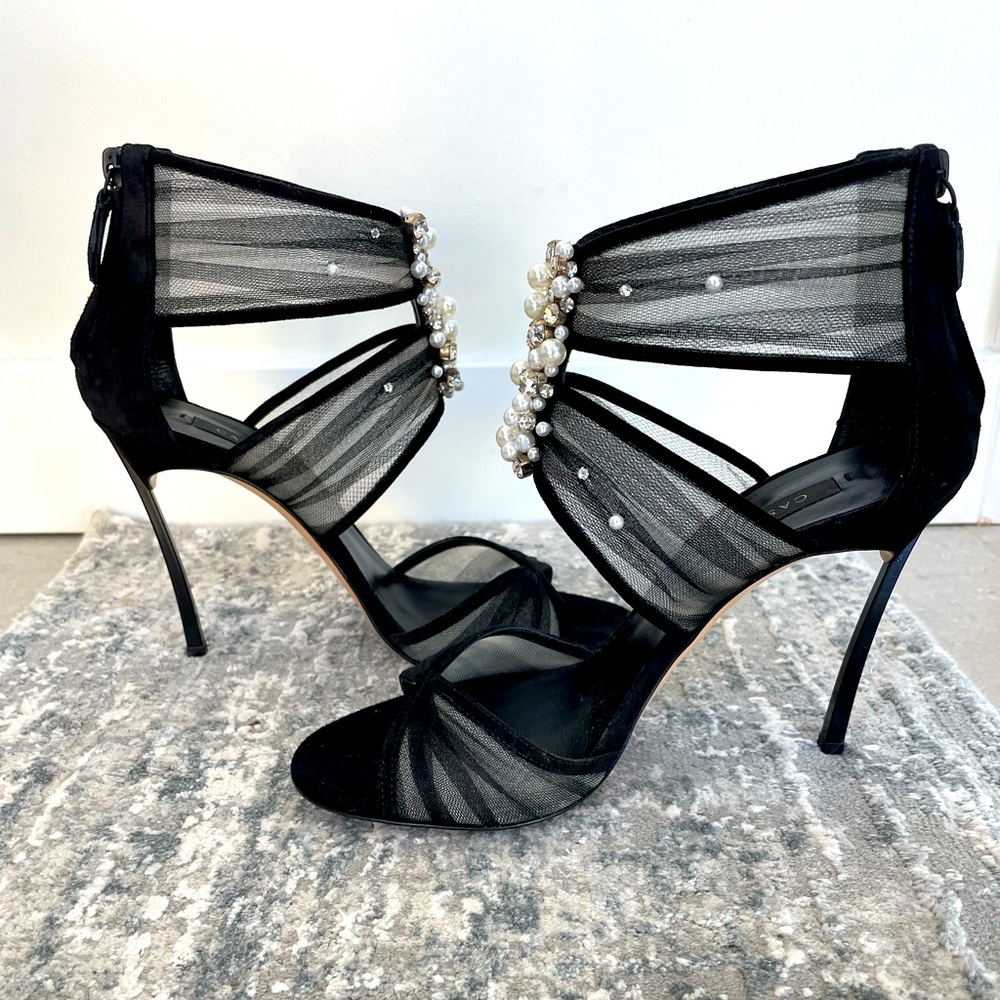 Casadei Blade heel sandal with Swarovski crystals - Size 37